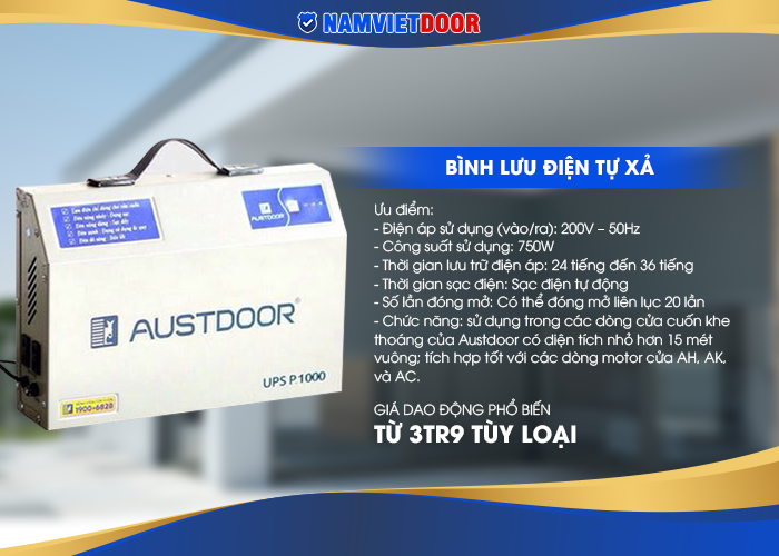 B&igrave;nh lưu &dstrok;iện cửa cuốn Austdoor