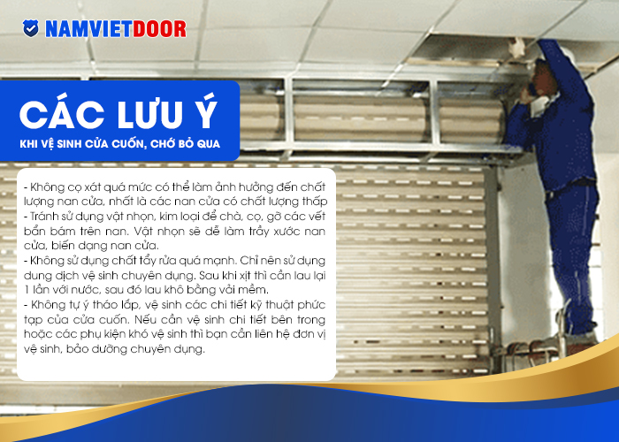 &Dstrok;ể cửa cuốn bền &dstrok;ẹp, s&aacute;ng b&oacute;ng th&igrave; khi vệ sinh ch&uacute;ng ta cần &dstrok;ặc biệt lưu &yacute;