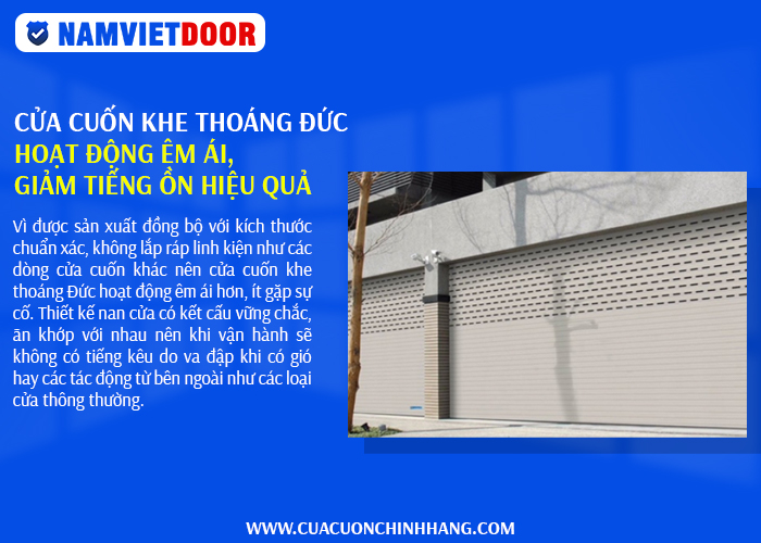 Cửa cuốn khe tho&aacute;ng &Dstrok;ức hoạt &dstrok;ộng &ecirc;m &aacute;i, giảm tiếng ồn hiệu quả