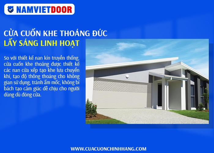 Cửa cuốn khe tho&aacute;ng &Dstrok;ức lấy s&aacute;ng linh hoạt