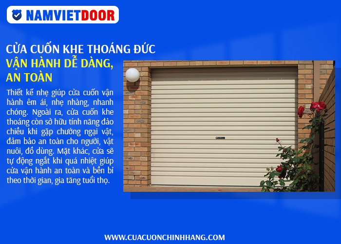 Cửa cuốn khe tho&aacute;ng &Dstrok;ức vận h&agrave;nh dễ d&agrave;ng, an to&agrave;n&nbsp;