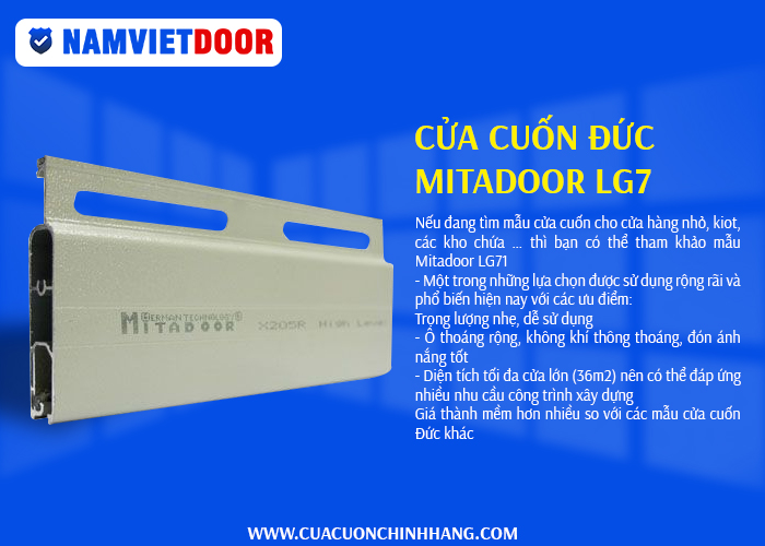 Mẫu cửa cuốnĐức Mitadoor LG71