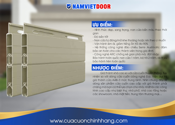 Ưu nhược &dstrok;iểm &dstrok;iển h&igrave;nh của cửa cuốn Austdoor A48i