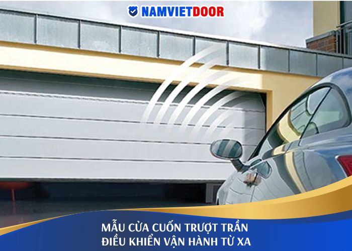 cửa cuốn trượt trần điều khiển từ xa
