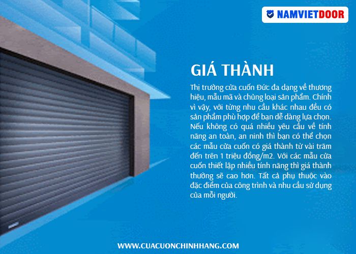 gi&aacute; th&agrave;nh cửa cuốn &dstrok;ức
