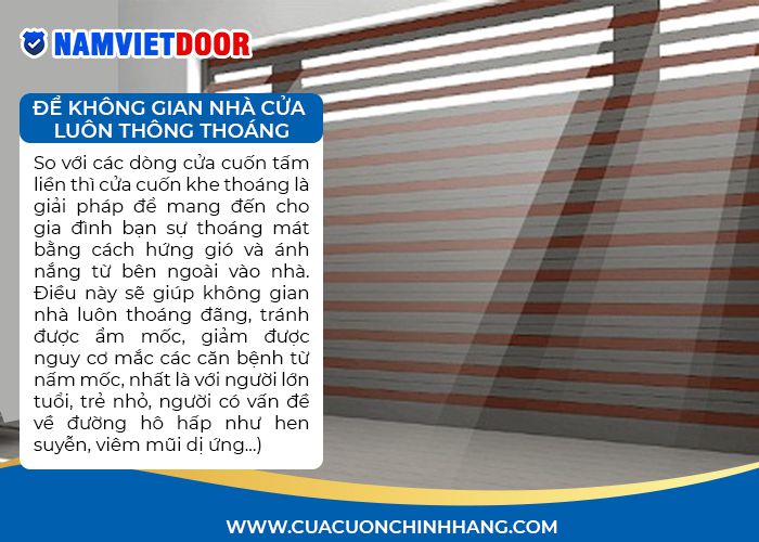kh&ocirc;ng gian nh&agrave; cửa lu&ocirc;n th&ocirc;ng tho&aacute;ng khi sử dụng cửa cuốn &dstrok;ức khe tho&aacute;ng