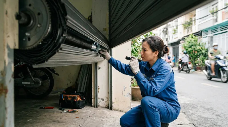 Các lỗi thường gặp và cách xử lý trước khi gọi thợ sửa cửa cuốn
