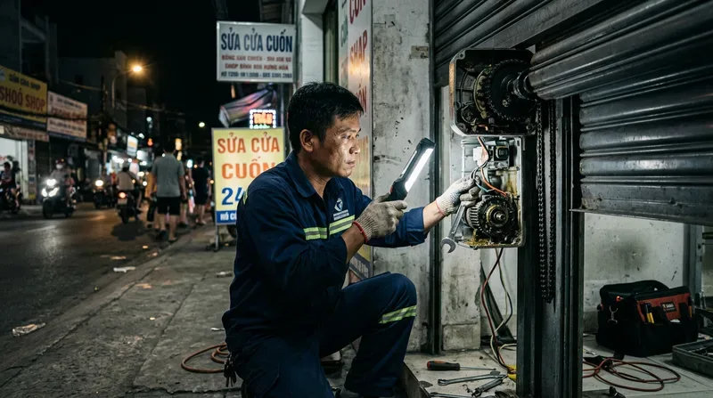 Dịch vụ sửa cửa cuốn phường B&igrave;nh Hưng H&ograve;a uy t&iacute;n, c&oacute; mặt sau 15 ph&uacute;t