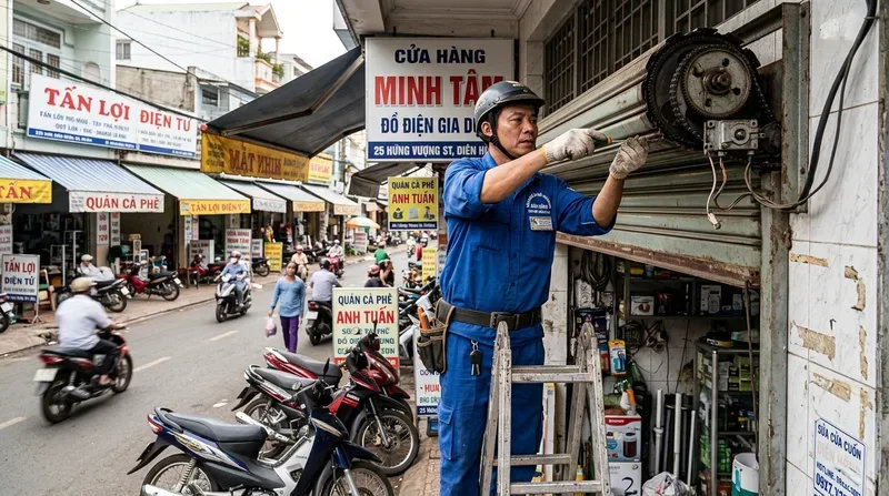 Dịch vụ sửa cửa cuốn phường Di&ecirc;n Hồng 24/7 cấp tốc