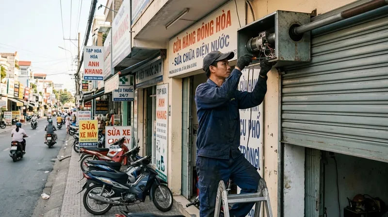 Dịch vụ sửa cửa cuốn phường &Dstrok;&ocirc;ng H&ograve;a uy t&iacute;n, c&oacute; mặt sau 15 ph&uacute;t
