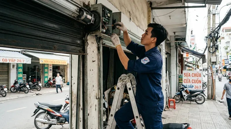 Dịch vụ sửa cửa cuốn phường G&ograve; Vấp cấp tốc, chuy&ecirc;n nghiệp