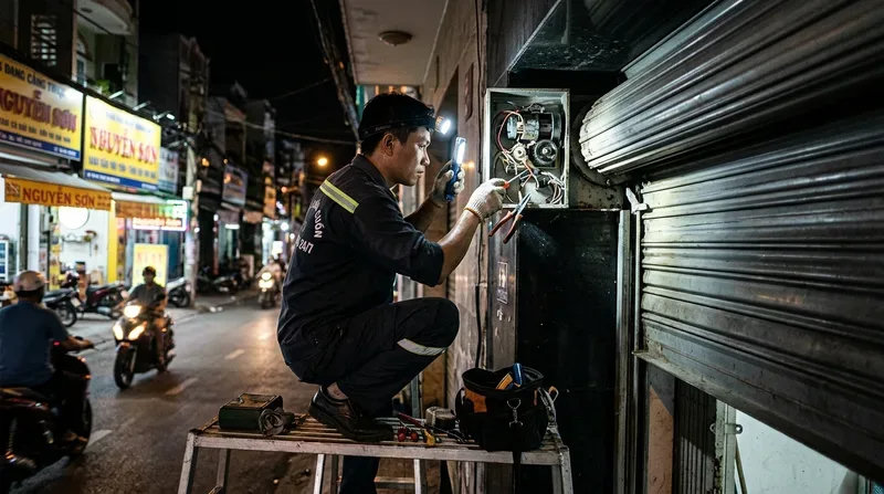 Dịch vụ sửa cửa cuốn phường H&ograve;a Thạnh cấp tốc 24/7