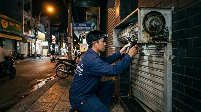 Dịch vụ sửa cửa cuốn phường Ph&uacute; Hữu 24/7: Cứu hộ thần tốc