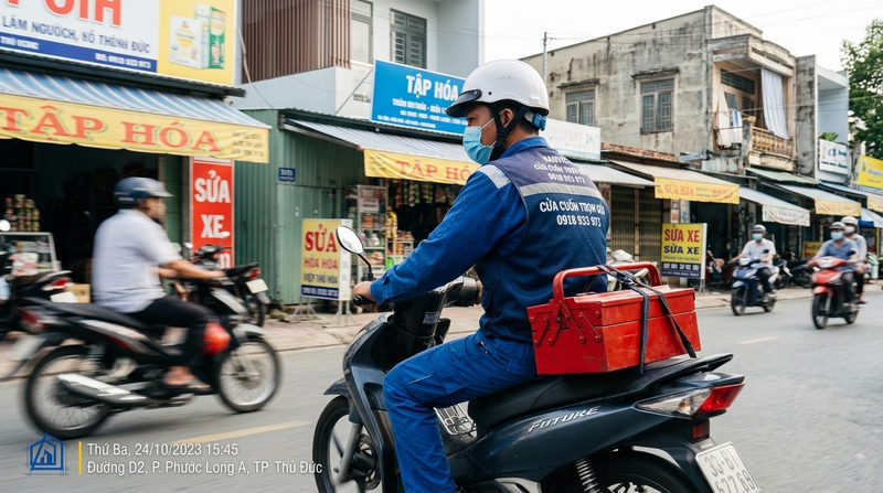 Dịch vụ sửa cửa cuốn phường Phước Long A uy t&iacute;n, phục vụ 24/7