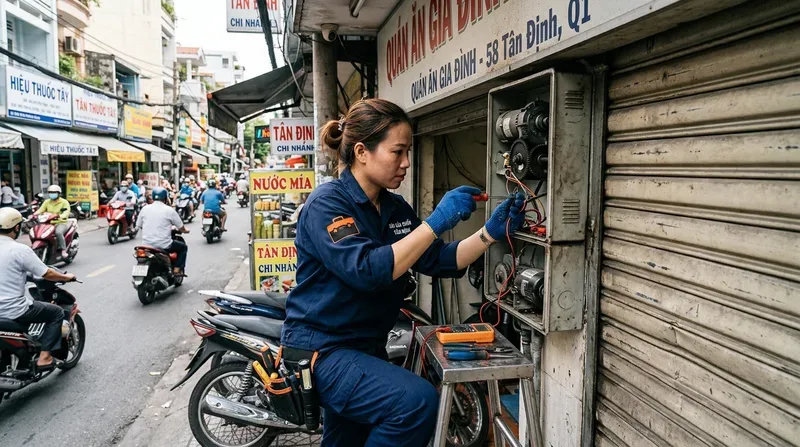 Dịch vụ sửa cửa cuốn phường Tân Định uy tín, có mặt sau 15 phút