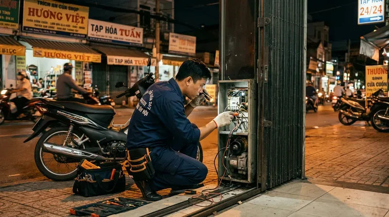 Dịch vụ sửa cửa cuốn phường Th&ocirc;ng T&acirc;y Hội uy t&iacute;n, phục vụ 24/7