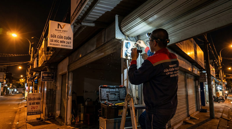 Dịch vụ sửa cửa cuốn x&atilde; H&oacute;c M&ocirc;n uy t&iacute;n, phục vụ 24/24