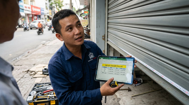 Kh&ocirc;ng biết gi&aacute; cửa cuốn? B&aacute;o gi&aacute; theo m2 nhanh tại TP.HCM &ndash; Gọi ngay Namviet