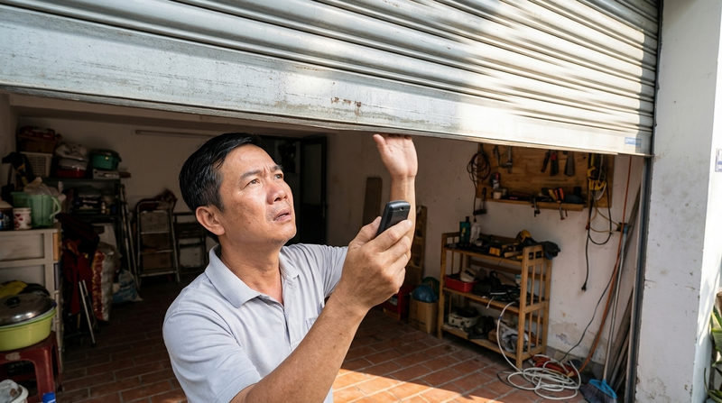 Tại sao cửa cuốn bấm không lên xuống được? (Nguyên nhân phổ biến)