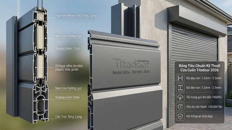 Tổng quan cửa cuốn c&ocirc;ng nghệ &Dstrok;ức Titadoor v&agrave; cập nhật 2026