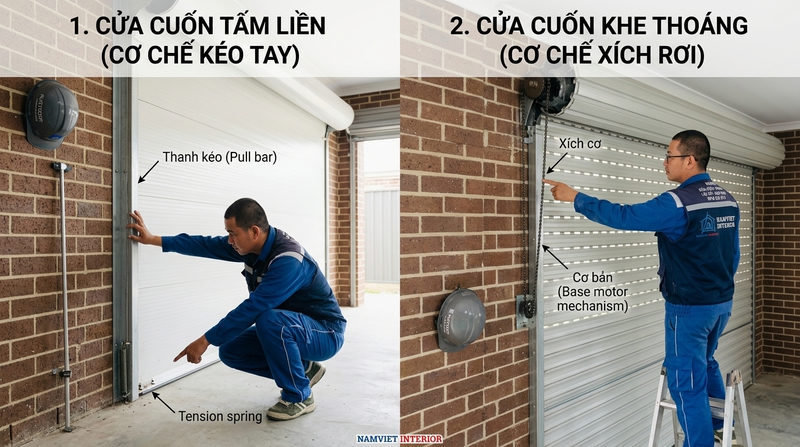 X&aacute;c &dstrok;ịnh loại cửa &dstrok;ể &aacute;p dụng c&aacute;ch mở cửa cuốn khi mất &dstrok;iện chuẩn x&aacute;c