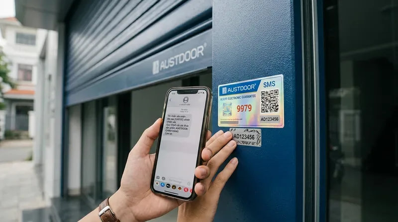4 C&aacute;ch nhận biết cửa cuốn Austdoor thật giả ch&iacute;nh x&aacute;c nhất