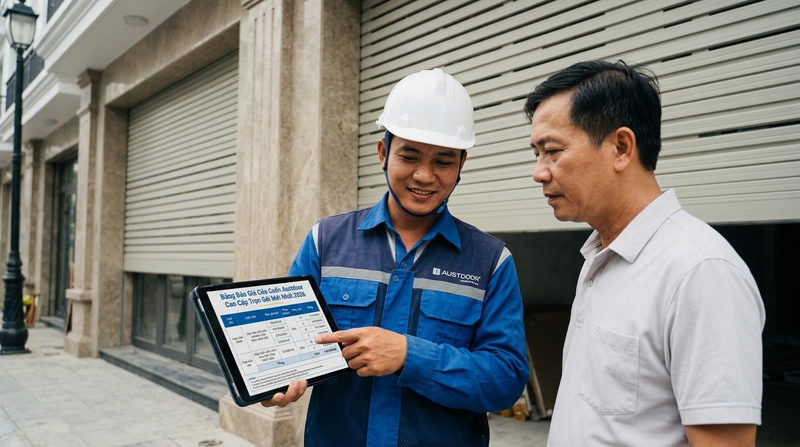 Bảng B&aacute;o Gi&aacute; Cửa Cuốn Austdoor Cao Cấp Trọn G&oacute;i Mới Nhất 2026