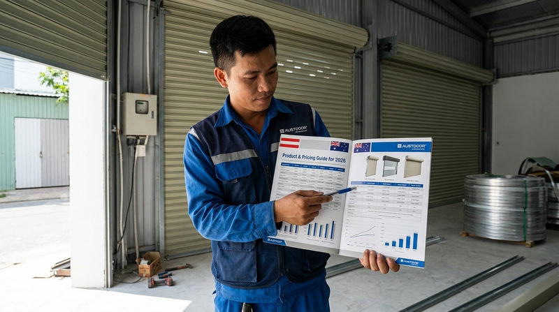 Bảng b&aacute;o gi&aacute; cửa cuốn Austdoor TPHCM 2026 mới nhất, trọn g&oacute;i