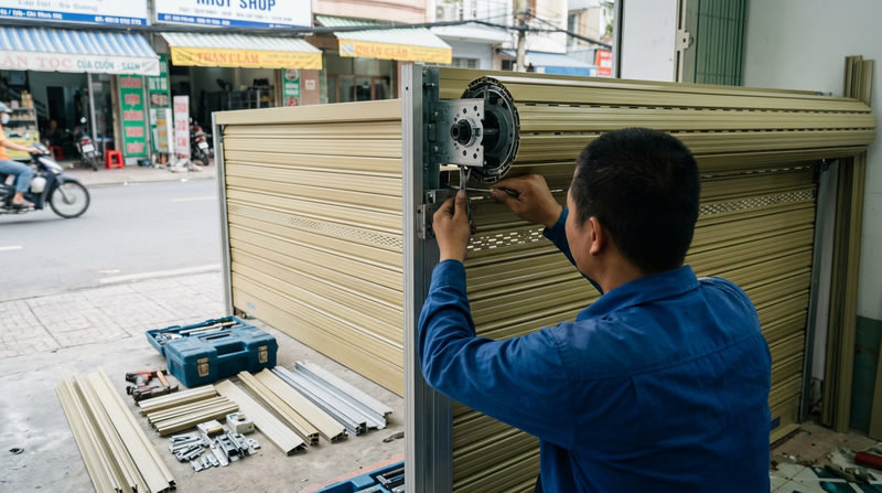 Bảng b&aacute;o gi&aacute; lắp &dstrok;ặt cửa cuốn trọn g&oacute;i tại TPHCM (Cập nhật 2026)