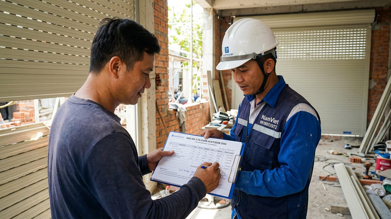 B&aacute;o gi&aacute; cửa cuốn Austdoor 2026 chi tiết (Cam kết kh&ocirc;ng ph&iacute; ẩn)