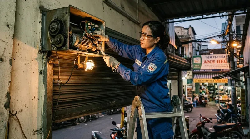 C&aacute;c hạng mục dịch vụ cửa cuốn phường Vườn L&agrave;i chuy&ecirc;n nghiệp