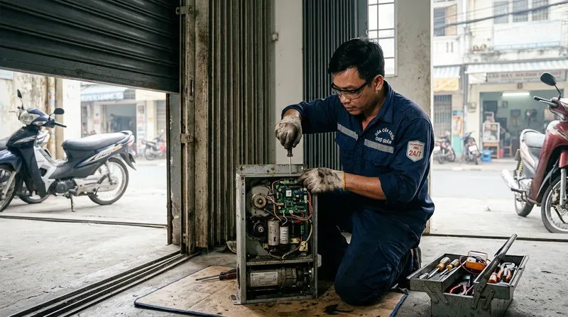 C&aacute;c hạng mục dịch vụ sửa chữa v&agrave; thi c&ocirc;ng cửa cuốn phường Chợ Qu&aacute;n