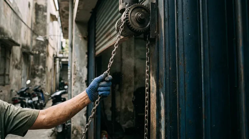 C&aacute;c lỗi cửa cuốn thường gặp v&agrave; c&aacute;ch mở cửa khẩn cấp