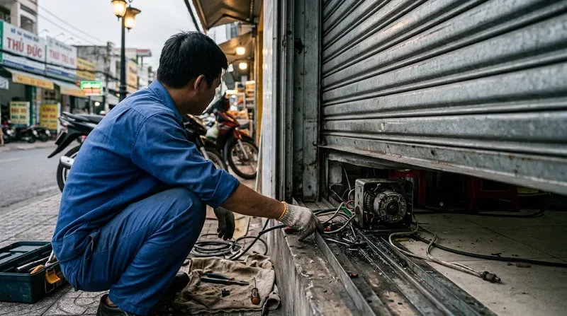 C&aacute;c lỗi cửa cuốn thường gặp v&agrave; c&aacute;ch xử l&yacute; tạm thời an to&agrave;n
