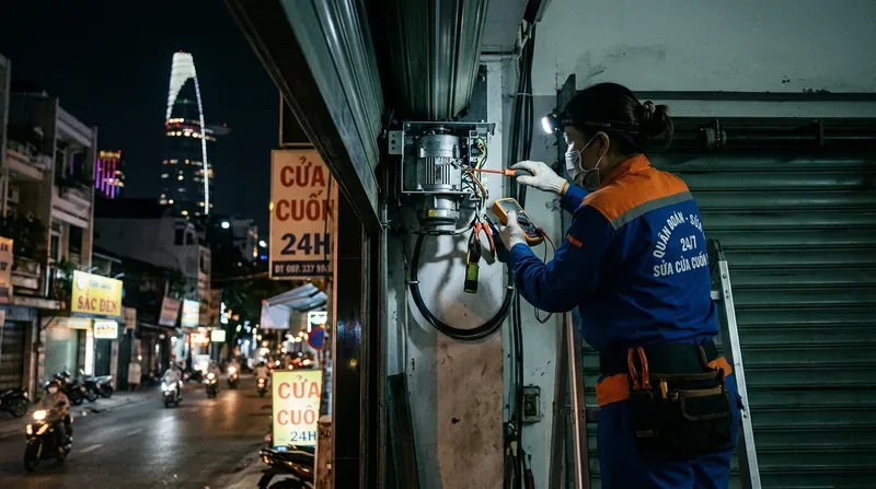 Dịch vụ lắp &dstrok;ặt v&agrave; sửa cửa cuốn Quận 1 phục vụ 24/7