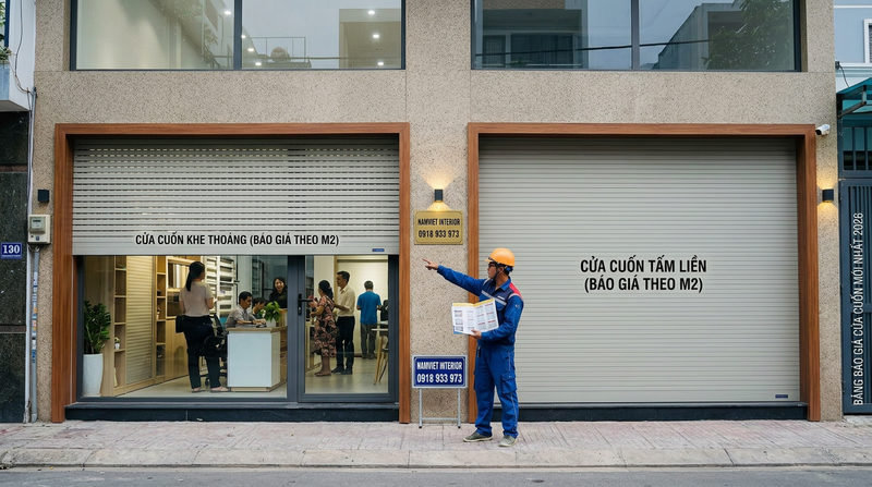 Gi&aacute; cửa cuốn hiện nay l&agrave; bao nhi&ecirc;u tiền 1m2 theo chủng loại?