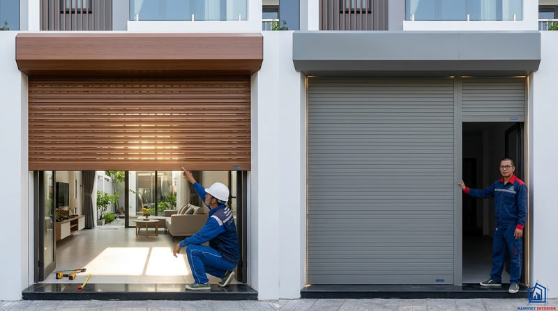 N&ecirc;n lắp cửa cuốn khe tho&aacute;ng hay cửa cuốn tấm liền?