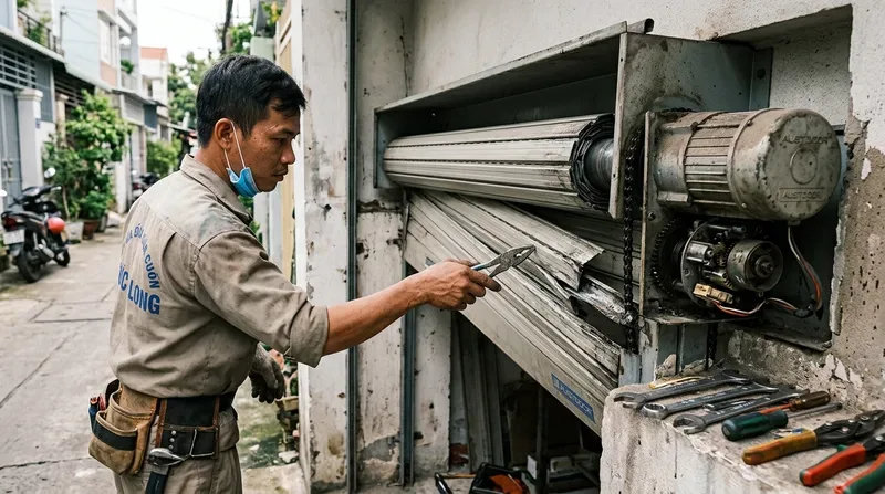 Nhận biết c&aacute;c lỗi cửa cuốn phổ biến cần thợ can thiệp