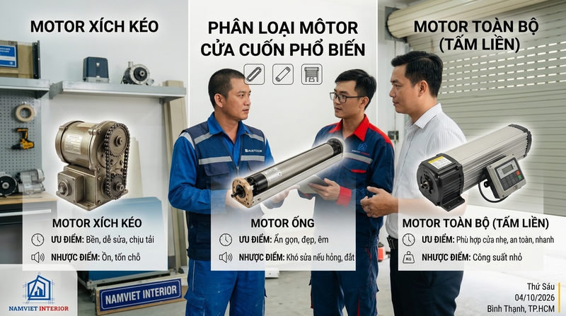 Phân loại các dòng motor cửa cuốn phổ biến hiện nay