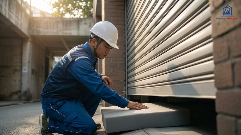 Quy tr&igrave;nh kiểm tra an to&agrave;n cửa cuốn th&ocirc;ng minh tại nh&agrave;