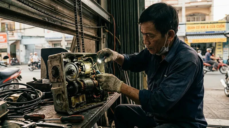 Tổng hợp c&aacute;c lỗi cửa cuốn thường gặp v&agrave; nhận khắc phục