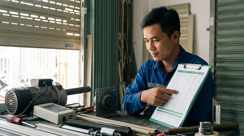 Bảng b&aacute;o gi&aacute; sửa cửa cuốn 2026 minh bạch - Cam kết kh&ocirc;ng ph&aacute;t sinh