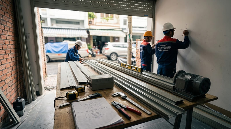 Hướng dẫn c&aacute;ch t&iacute;nh gi&aacute; cửa cuốn v&agrave; chi ph&iacute; lắp &dstrok;ặt trọn g&oacute;i