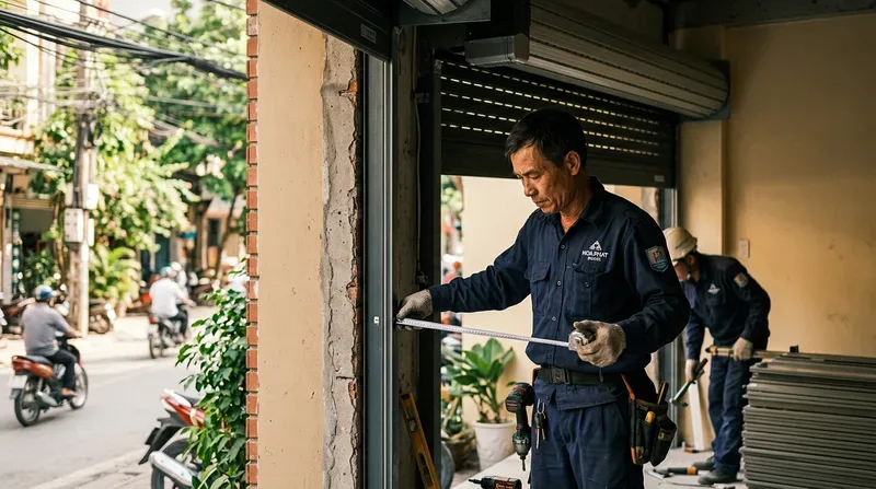 Hướng dẫn c&aacute;ch t&iacute;nh tổng chi ph&iacute; lắp &dstrok;ặt cửa cuốn trọn g&oacute;i