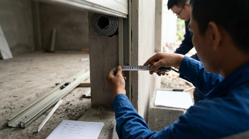 Hướng dẫn chi tiết c&aacute;ch &dstrok;o k&iacute;ch thước cửa cuốn chuẩn kỹ thuật