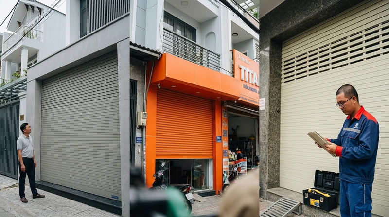 So s&aacute;nh c&aacute;c thương hiệu cửa cuốn h&agrave;ng &dstrok;ầu: Austdoor, Titadoor, Mitadoor