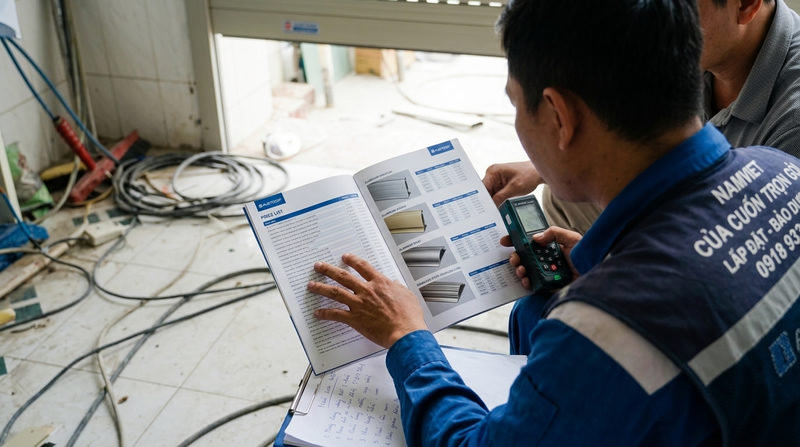 Bảng b&aacute;o gi&aacute; cửa cuốn Austdoor 2026 v&agrave; chi ph&iacute; dịch vụ