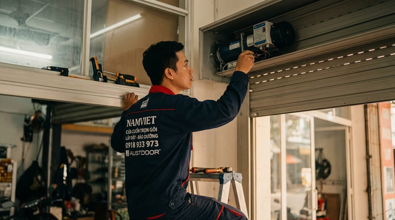 Bắt bệnh và sửa cửa cuốn Austdoor: Giải pháp cho cửa kêu to, kẹt nan