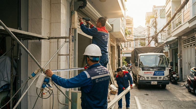 Đại lý cửa cuốn Austdoor TPHCM: Khảo sát tận nơi, thi công siêu tốc