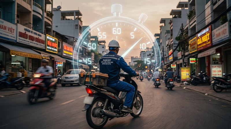 Quy tr&igrave;nh gọi thợ sửa cửa cuốn 24/7 cấp tốc tại nh&agrave;
